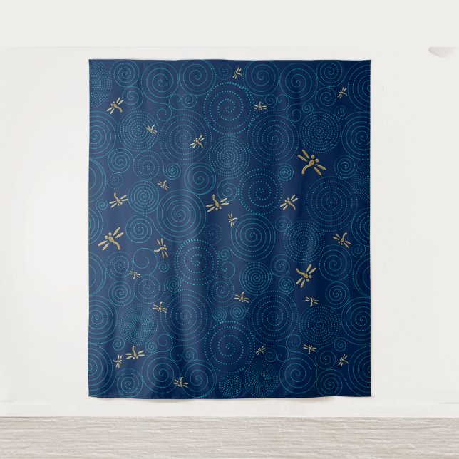 dragonflies in the rain tapestry (Front)