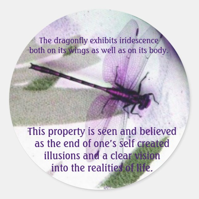 Dragonflies Iridescence Classic Round Sticker (Front)