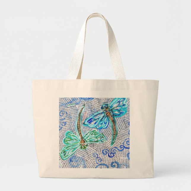 Dragonflies Large Tote Bag (Front)