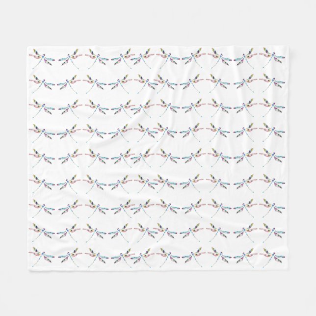 Dragonflies Medium Fleece Blanket (Front (Horizontal))