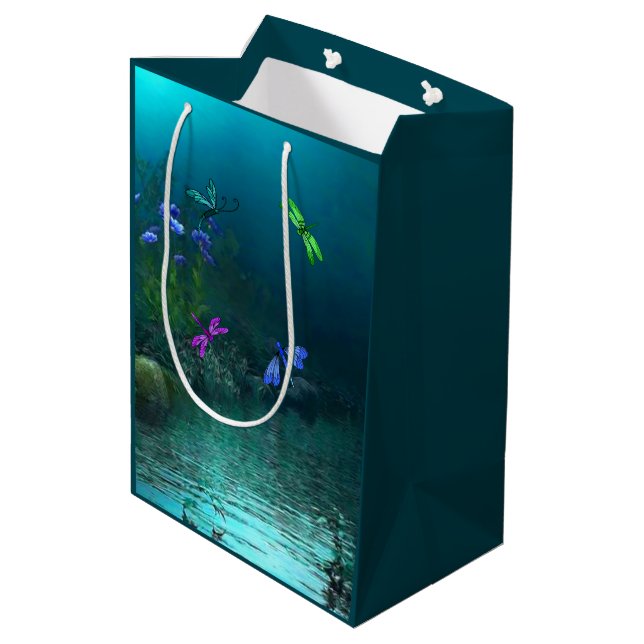 Dragonflies Medium Gift Bag (Back Angled)