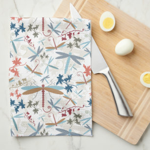 Dragonflies Multi Coloured Pattern Tea Towel