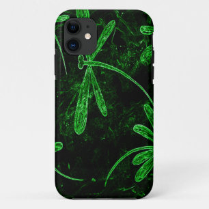 Dragonflies Neon Green iPhone 11 Case