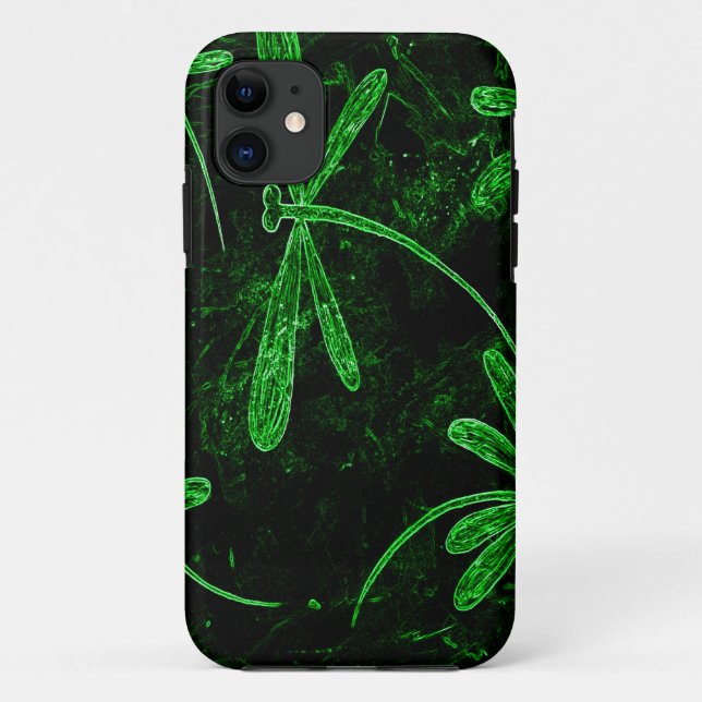 Dragonflies Neon Green Case-Mate iPhone Case (Back)