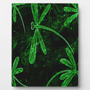 Dragonflies Neon Green Plaque