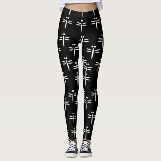 Dragonflies on black leggings (Front)