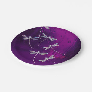 Dragonflies on water paper plate