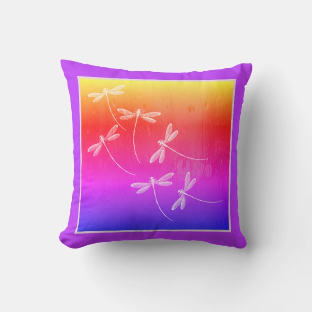 Dragonflies on water throw pillow (Front)