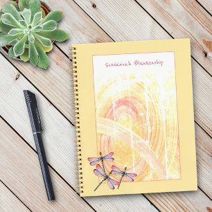 Dragonflies Over Pastel Colour Abstract Custom Notebook