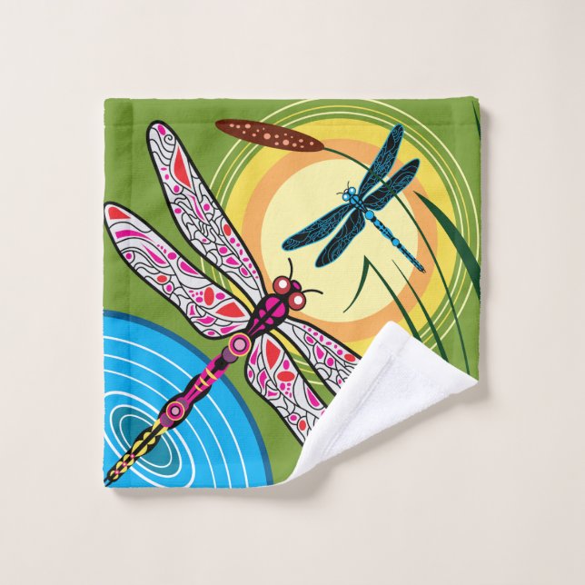 Dragonflies Over Water Wash Cloth (Wash Cloth)