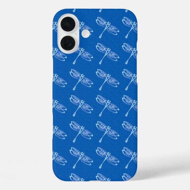 Dragonflies, pale blue on denim blue Case-Mate iPhone case (Back)
