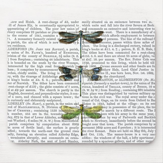 Dragonflies Print 3 Mouse Pad (Front)