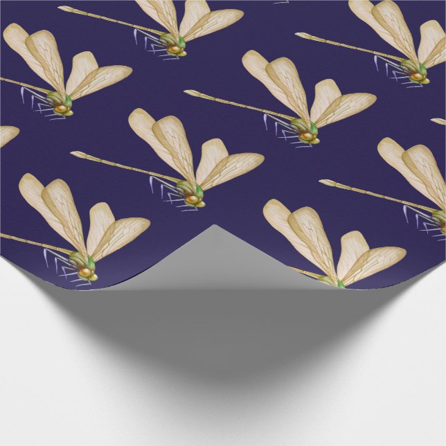 Dragonflies Purple  Wrapping Paper (Corner)