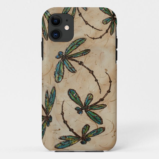 Dragonflies Rustic Cream Case-Mate iPhone Case (Back)