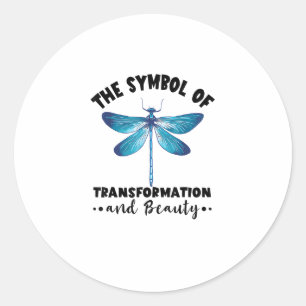 Dragonflies Transformation Beauty Nature Insect Dr Classic Round Sticker