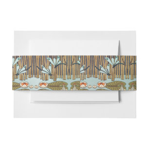 Dragonflies Water Lilies Marsh Art Nouveau Invitation Belly Band