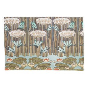 Dragonflies Water Lilies Marsh Art Nouveau Pillowcase
