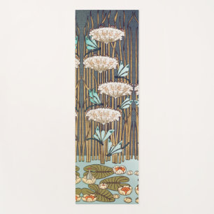 Dragonflies Water Lilies Marsh Art Nouveau Yoga Mat