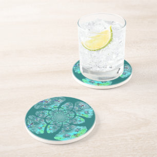 Dragonflies, Waterily Floral Custom Color Coaster
