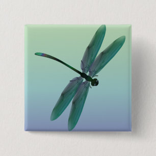 Dragonfly 15 Cm Square Badge