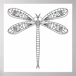 Dragonfly 1 Poster to Colour