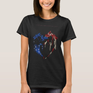 Dragonfly 4th Of July Men Dragonfly USA Flag Amer T-Shirt