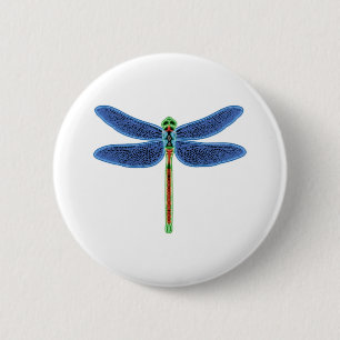 Dragonfly 6 cm round badge