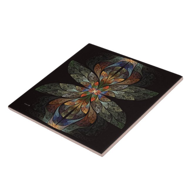 Dragonfly Abstract Ceramic Tile (Side)