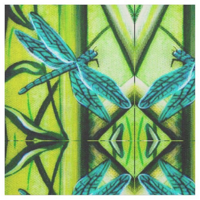 Dragonfly Abstract Fabric (Close Up)