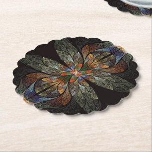 Dragonfly Abstract Paper Coaster