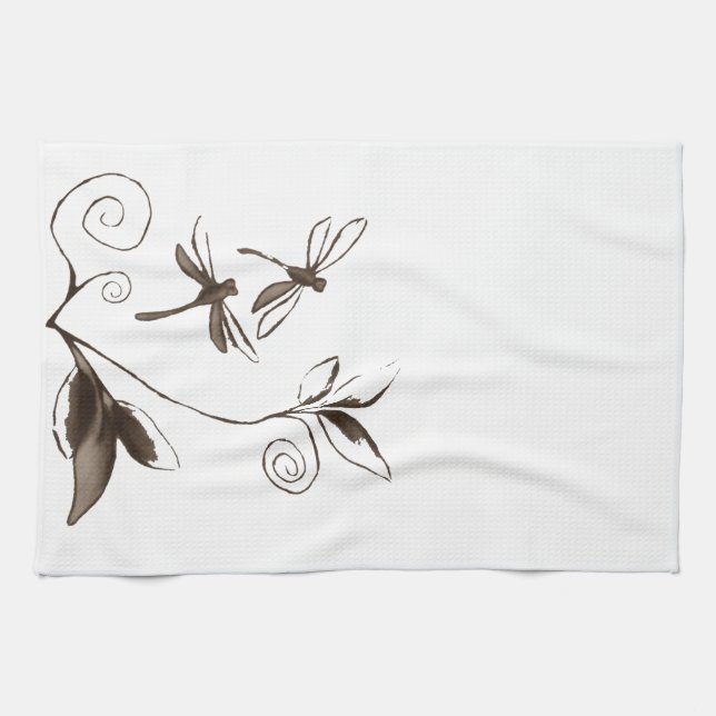 Dragonfly Abstract Tea Towel (Horizontal)