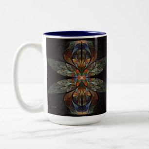 Dragonfly Abstract Two-Tone Coffee Mug