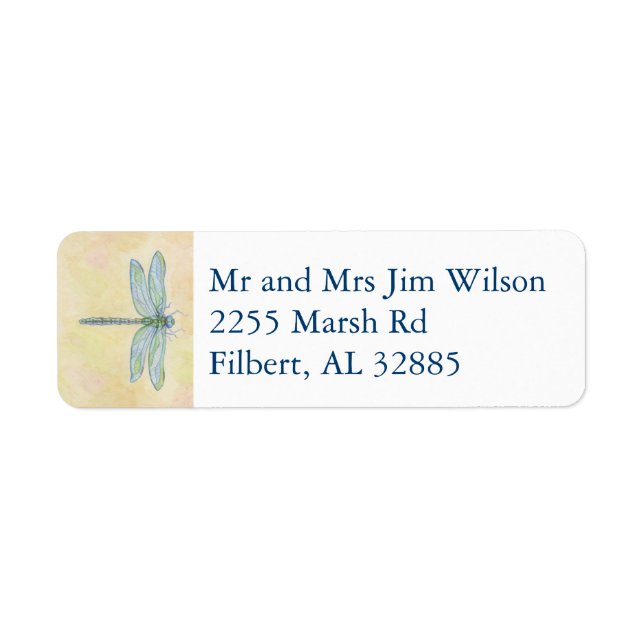 Dragonfly address label return address label (Front)