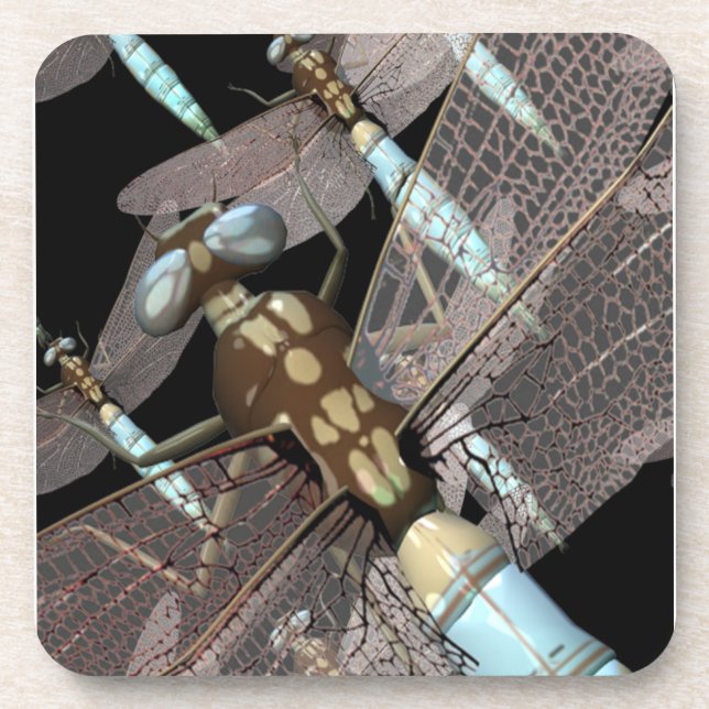 Dragonfly Air Force on Black Coaster (Front)