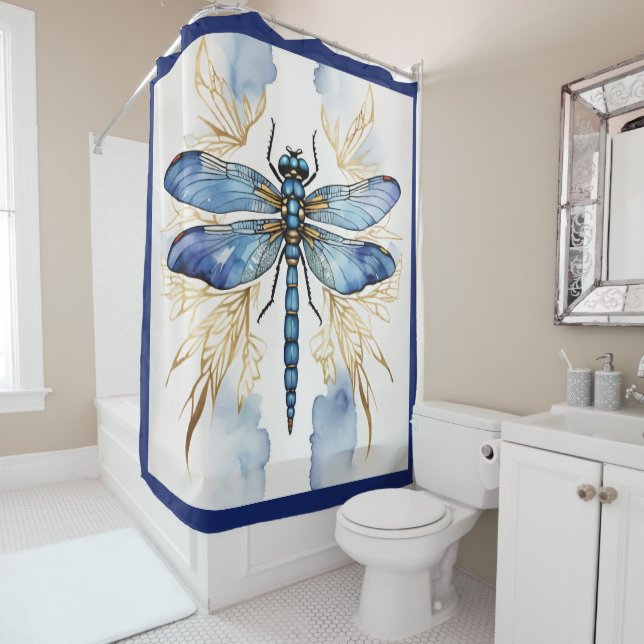 Dragonfly Alcohol Ink  Shower Curtain (In Situ)