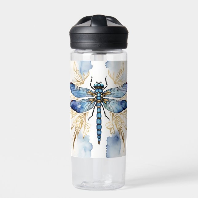 Dragonfly Alcohol Ink  Water Bottle (Front)