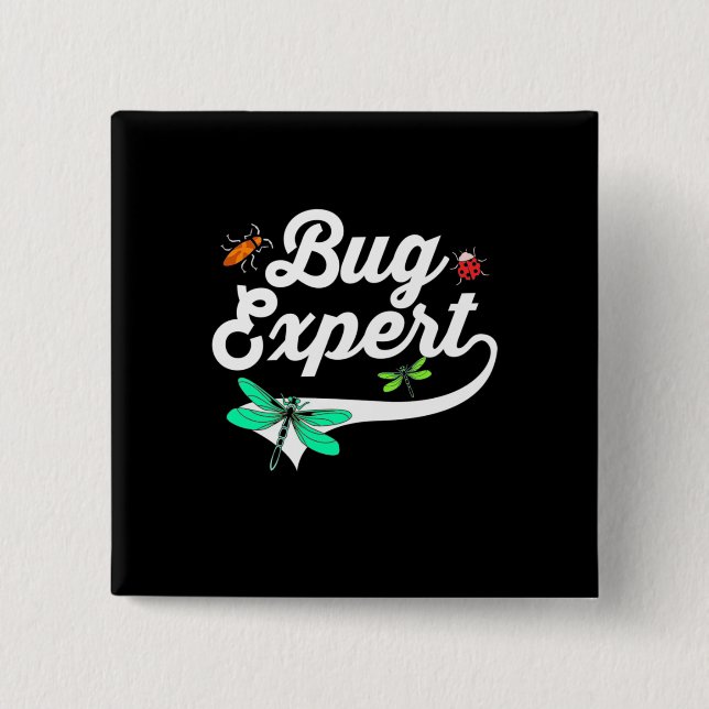 Dragonfly And Bug Expert 15 Cm Square Badge (Front)