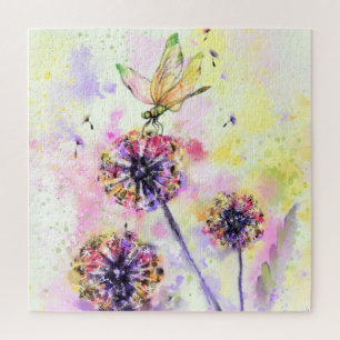 Dragonfly and Dandelions Jigsaw Puzzle