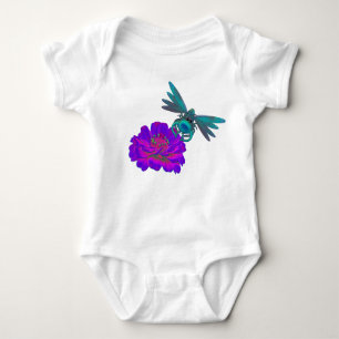 Dragonfly And Flower Baby Bodysuit