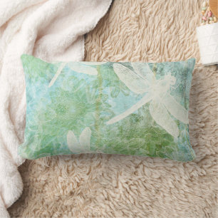 Dragonfly And Flower Pattern Lumbar Cushion