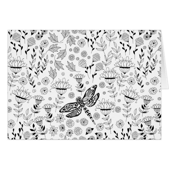 Dragonfly and flowers (Front Horizontal)