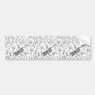 Dragonfly and flowers bumper sticker