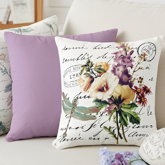 Dragonfly and flowers cushion (Creator Uploaded)