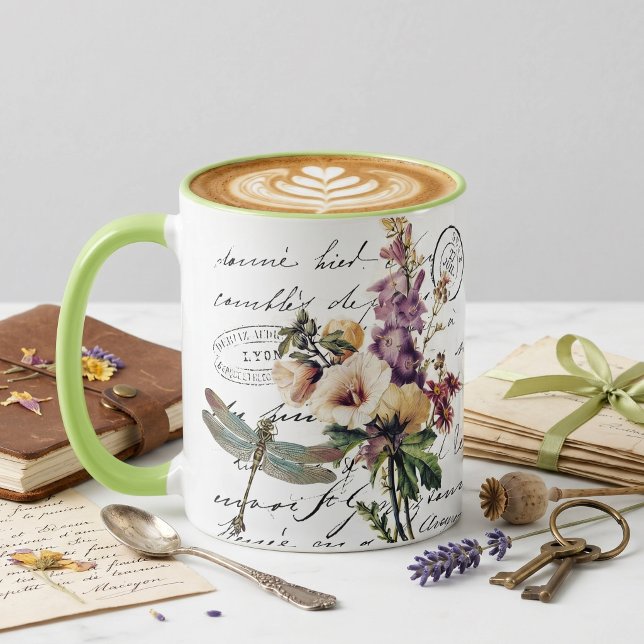 Dragonfly and flowers mug (Creator Uploaded)