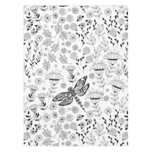 Dragonfly and flowers tablecloth