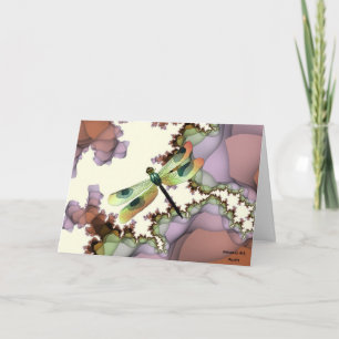 Dragonfly and Fractals  Birthday Card (Large Print