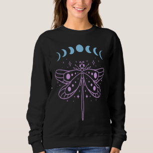 Dragonfly and Moon Phase New Age Witchy Tarot Wome Sweatshirt
