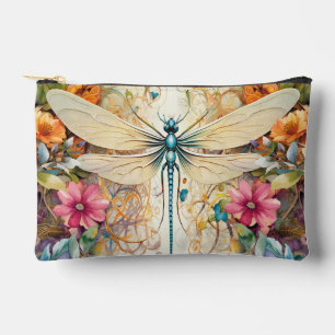 Dragonfly And Wildflowers Small Accessory Pouch