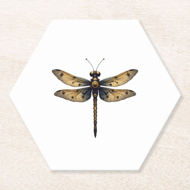 Dragonfly Animal Art Graphic Dragonfly (3) Paper Coaster (Front)