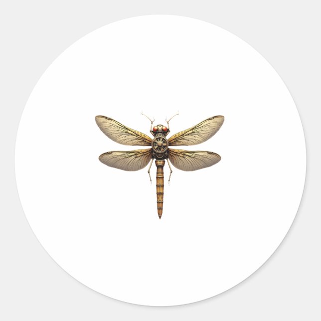 Dragonfly Animal Art Graphic Dragonfly Classic Round Sticker (Front)
